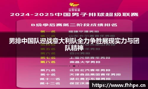 男排中国队迎战意大利队全力争胜展现实力与团队精神